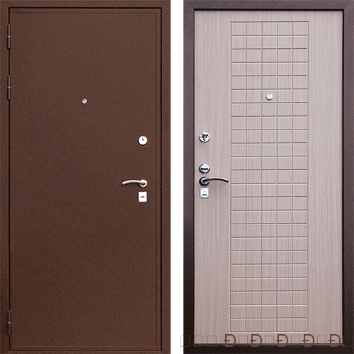 Стальная дверь "ДС-1" CISA светлый венге