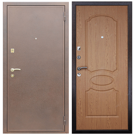 Стальная дверь "Грация" дуб светлый