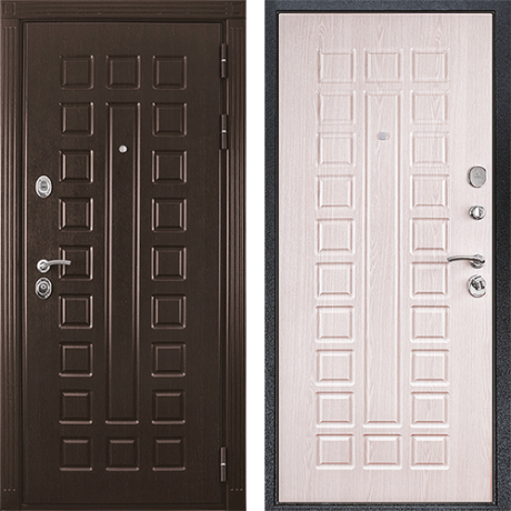 Стальная дверь Триумф/венге/беленый дуб