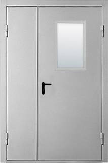 Дверь противопожарная полуторная со стеклом