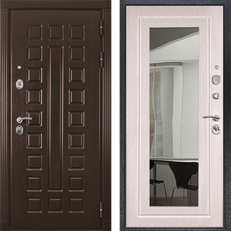 Стальная дверь "Престиж" венге/бел.дуб